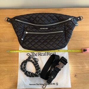 MZ Wallace Black Quilted Crossbody Bag
